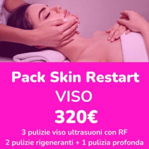 Trattamento viso con pulizia ad ultrasuoni e radiofrequenza per pelle luminosa – pacchetto Skin Restart viso centro estetico
