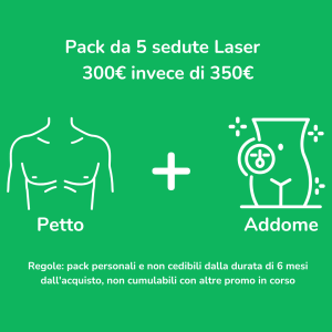 5 Sedute di Laser/Luce Pulsata Petto + Addome