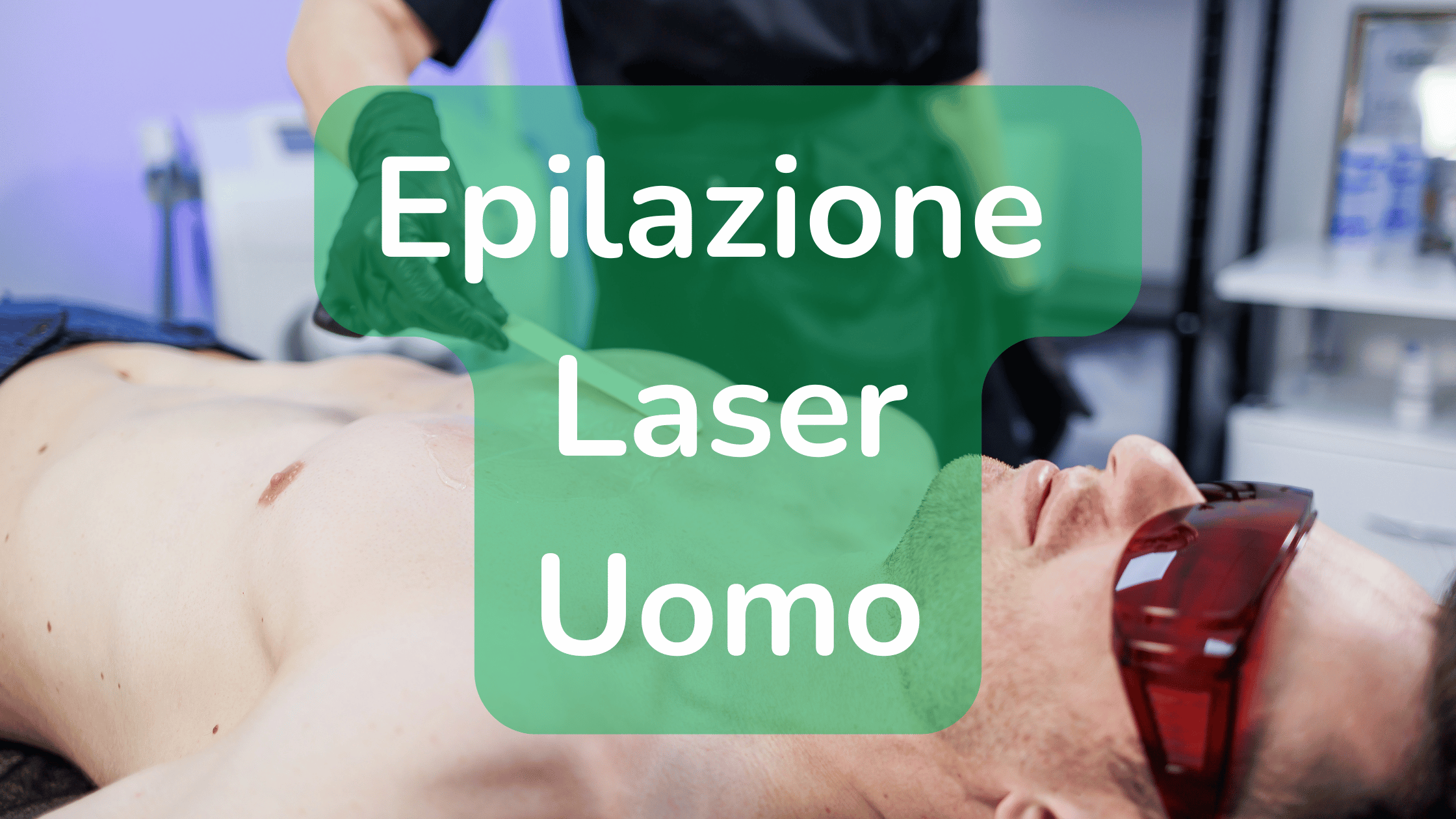 Epilazione laser uomo con EpilExpress: trattamento professionale su torace in centro estetico specializzato