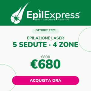 Promo EpilExpress ottobre 2026: laser 4 zone, 5 sedute a 680 euro
